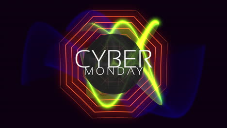 Cyber-Monday-with-colorful-waves-on-blue-gradient