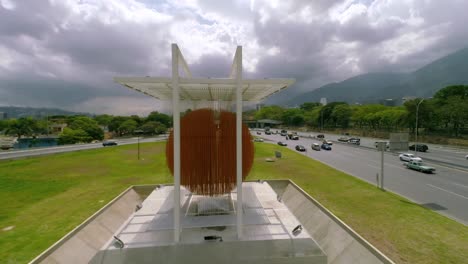 aerial footage of 'esfera caracas', also known as 'esfera de soto' by the locals, in caracas, venezuela