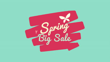 spring big sale with butterfly on green gradient