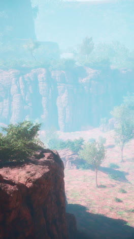 paisaje de cañón brumoso