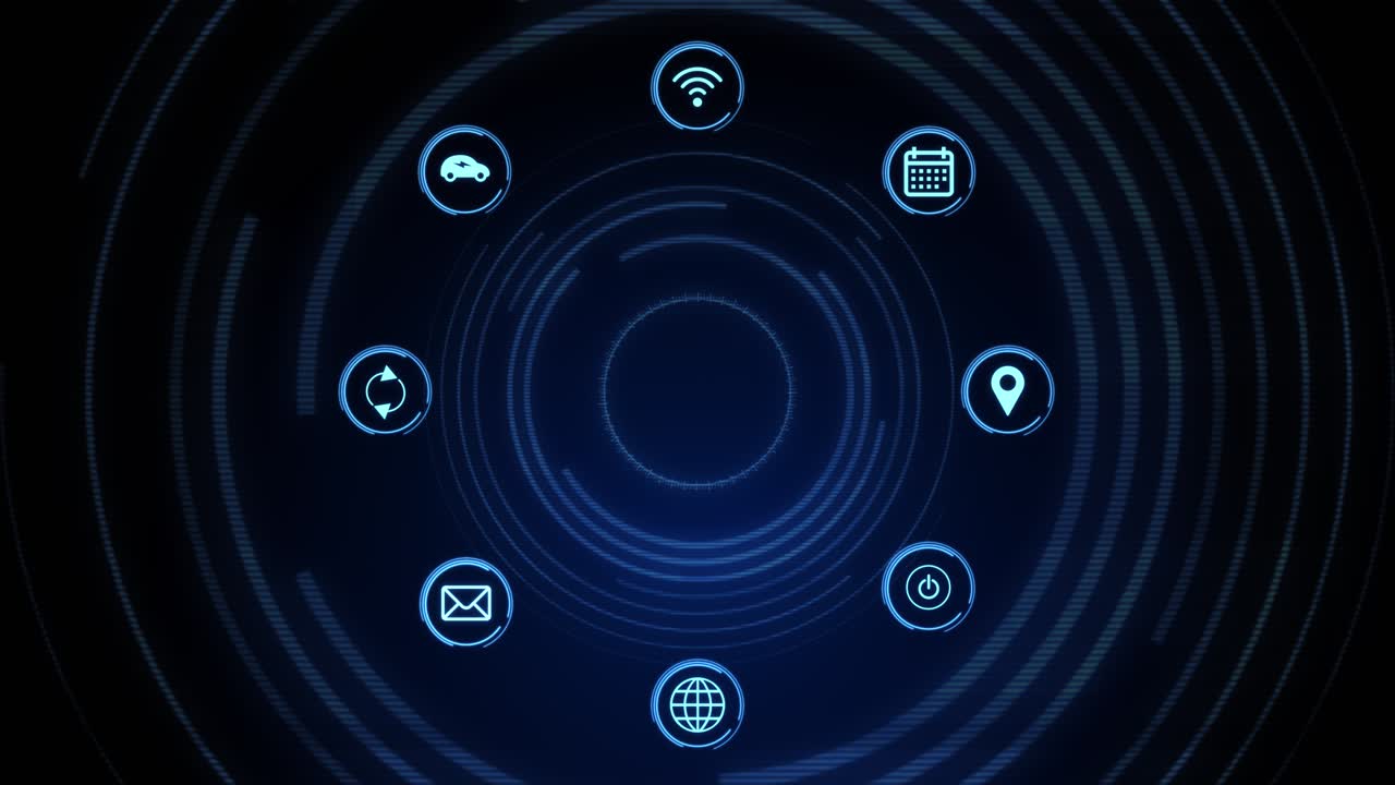 Abstract Futuristic Technology Interface with Icons