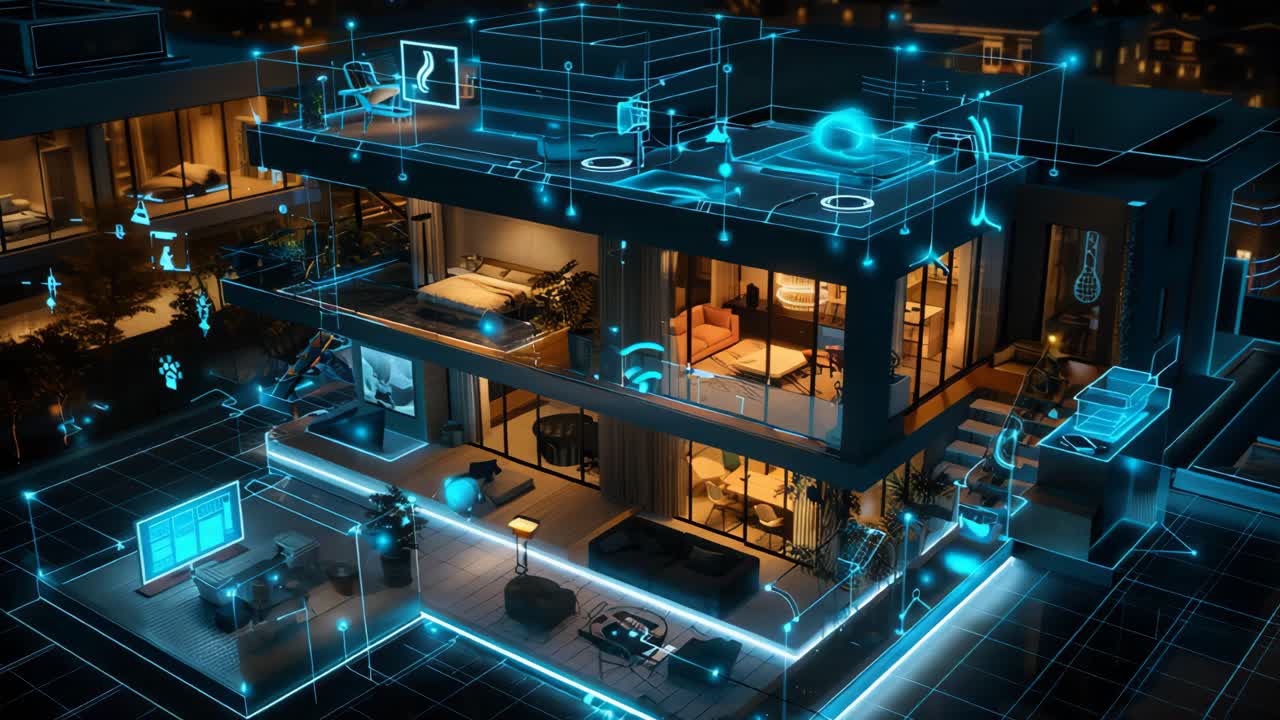Smart Home Visualization | Premium Stock Video Footage