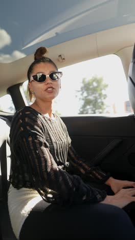 woman in a car