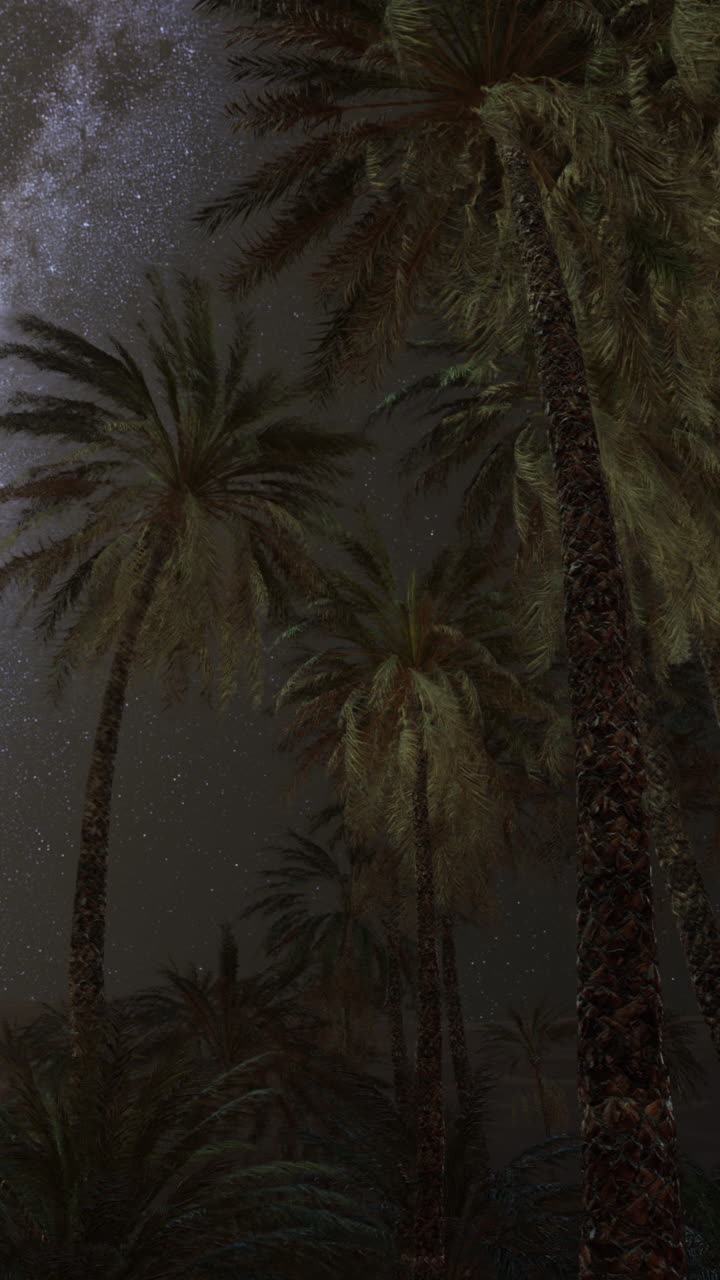 palmeras bajo la vía láctea