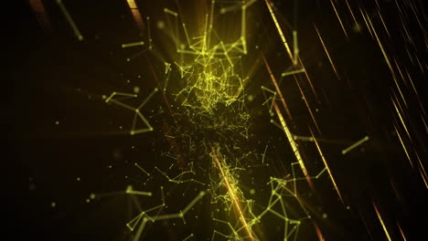 animation of network of connections over lines on black background
