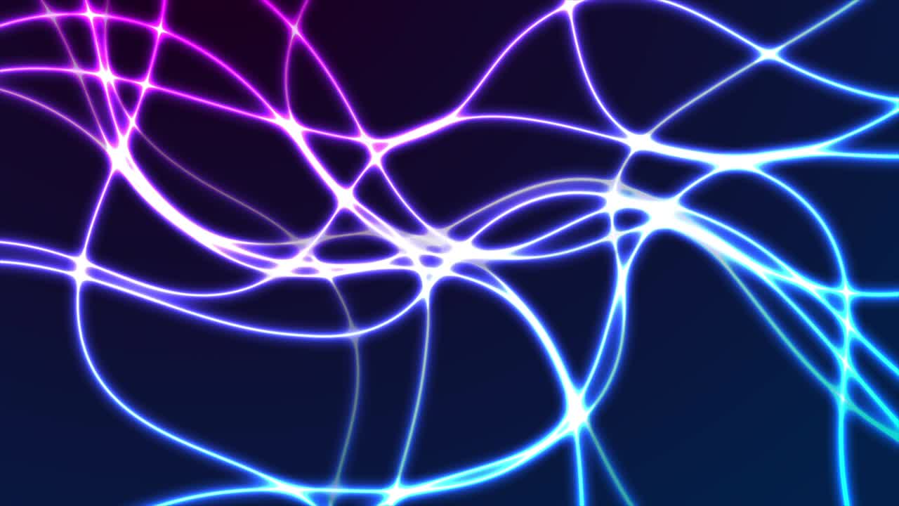 Glowing neon electrical wavy lines futuristic motion background