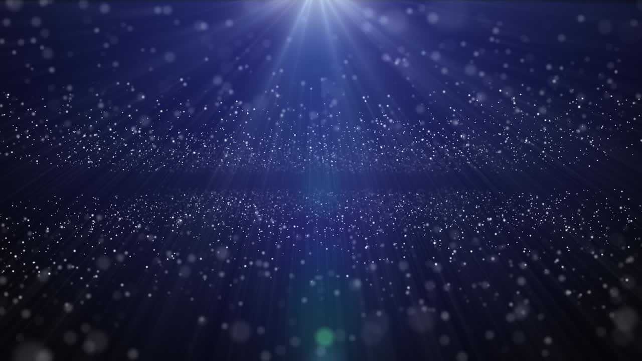 추상적인 디지털 풍경, 흐르는 입자와 광선.