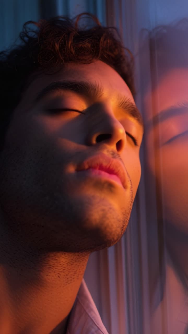 A Captivating Portrait of a Young Man Bathed in Soft Light and Shadows, Showcasing the Beauty of Expression and Emotion in a Dreamy Atmosphere
