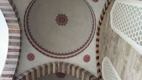 Ceiling design at the historic Blue Mosque in Istanbul