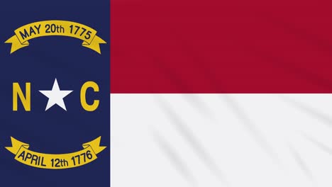 north carolina flag flutters in the wind, loop for background