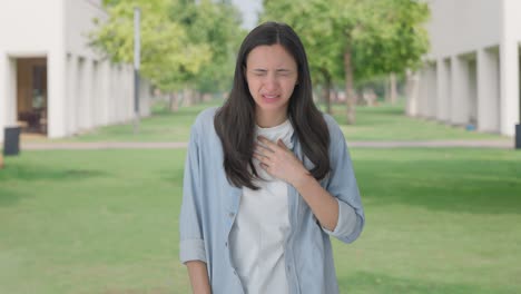 indian girl having an asthma attack