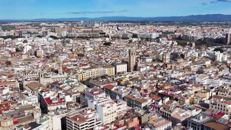 Valencia Cathedral At Valencia In Comunidad Valenciana Spain. Old Town Scenery. Downtown City. Valencia At Comunidad Valenciana Spain. Church Skyline. Beautiful Cityscape.