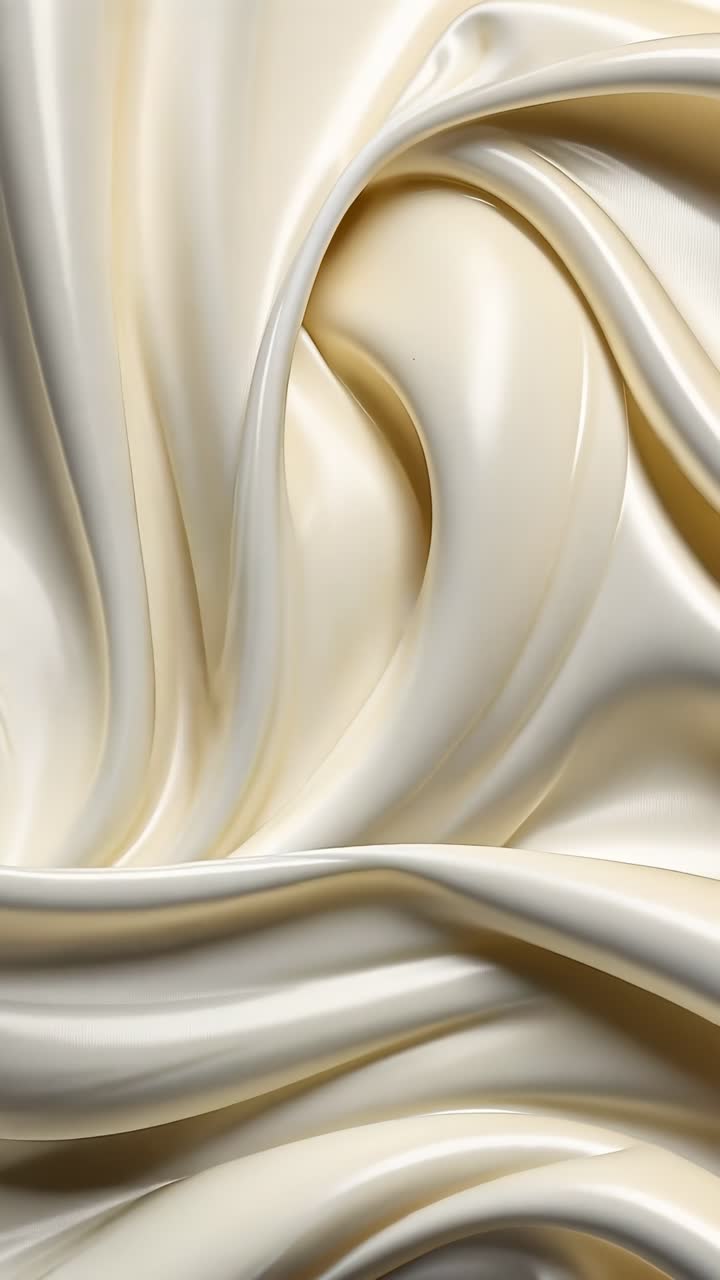 Elegant close-up video of smooth, flowing gold and silver silk fabric, showcasing luxurious texture