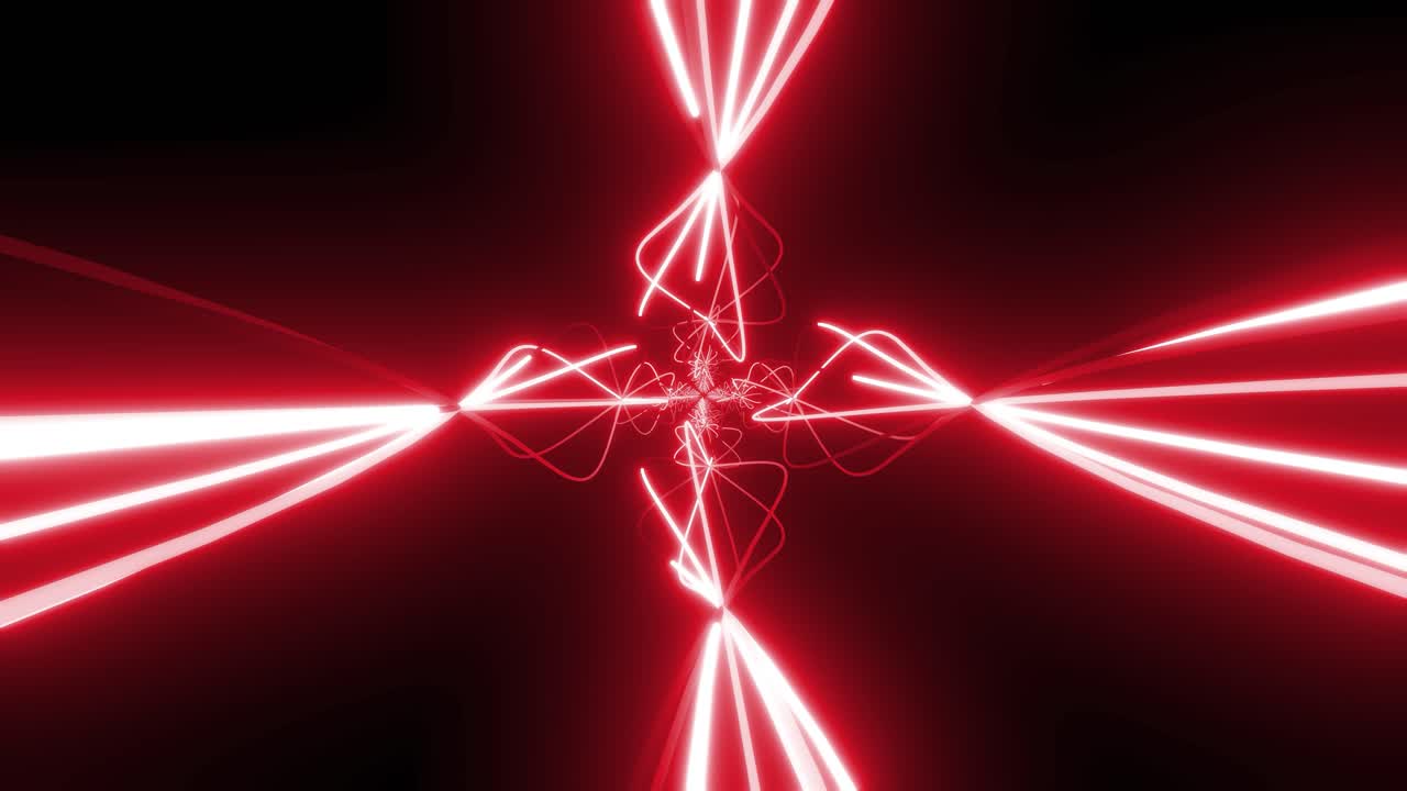 Red Neon Tunnel Abstract Art
