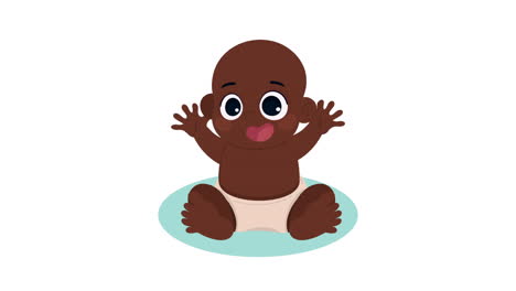 animación de personajes de afro little baby