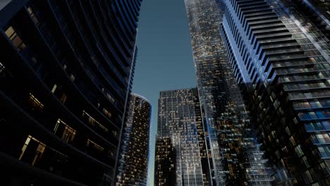 city skyscrapers at night