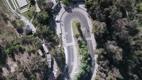 bird eye shot of san cristobal hill in santiago de chile, uhd 4k