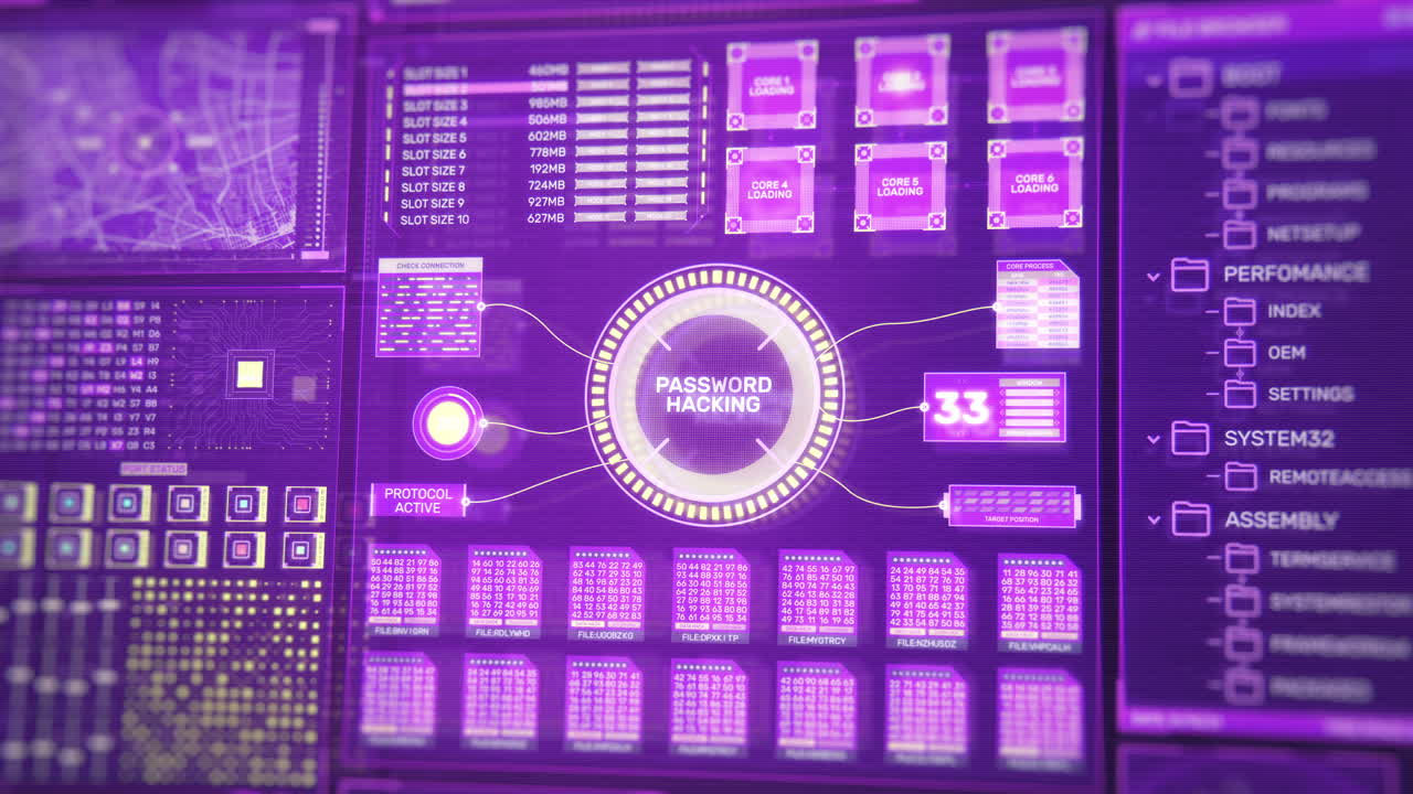 Futuristic Password Hacking Interface