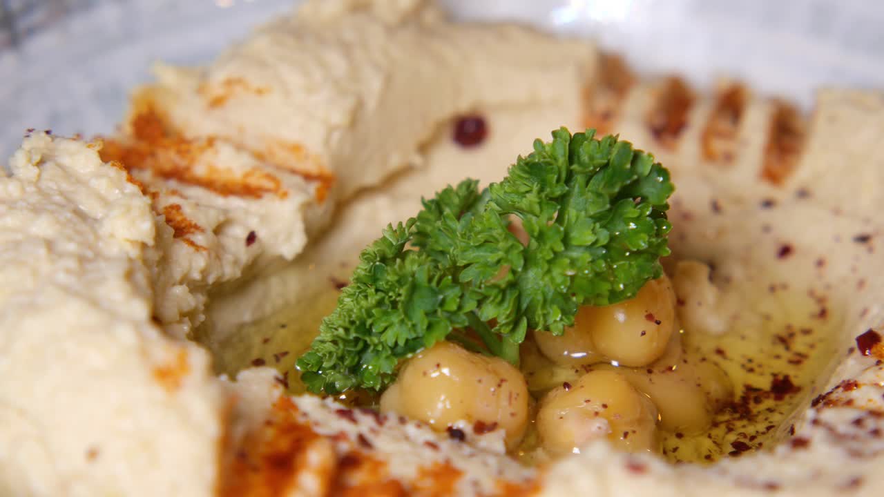 hummus con garbanzos y perejil