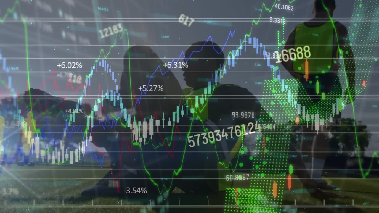 축구 선수에 대한 연결 및 데이터 처리의 애니메이션