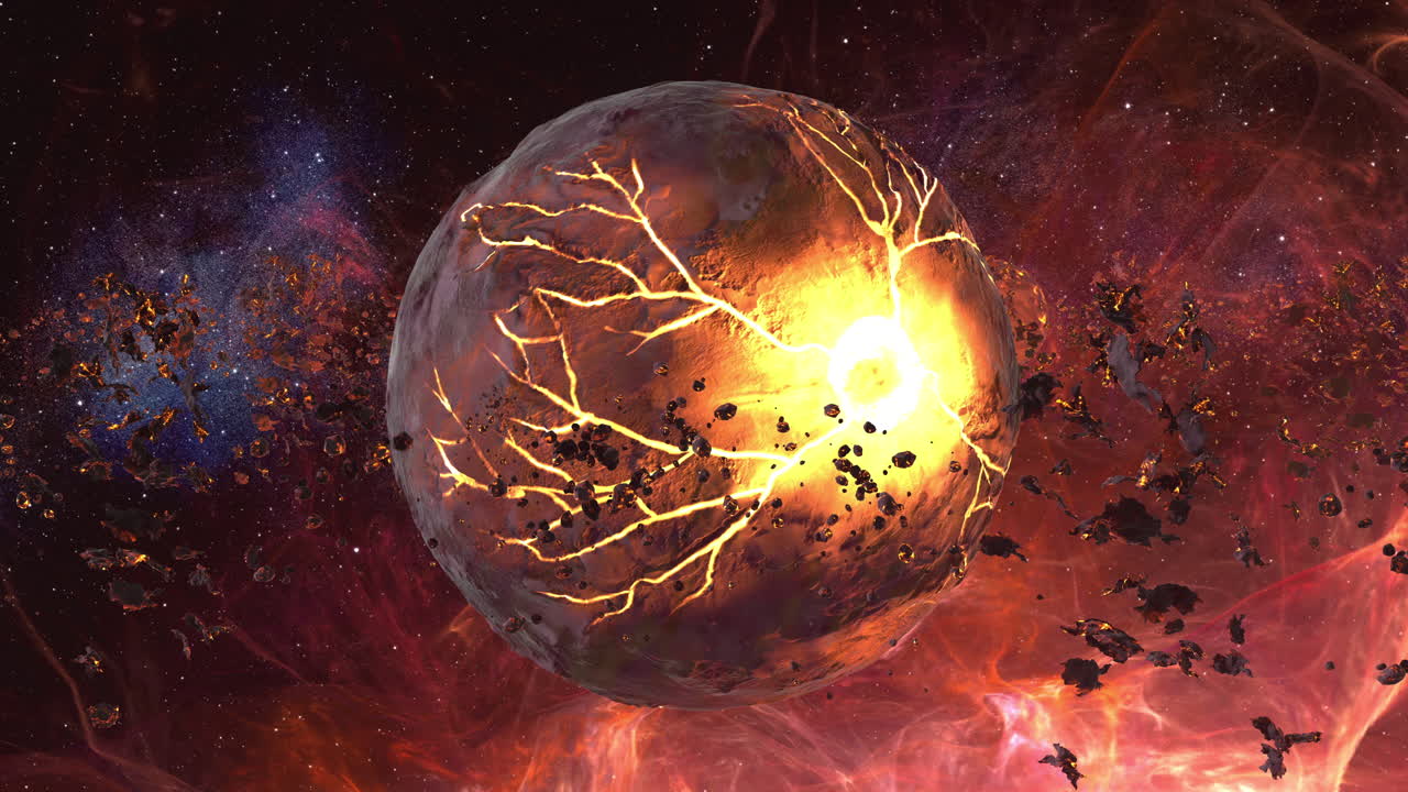 우주에서 폭발하는 행성