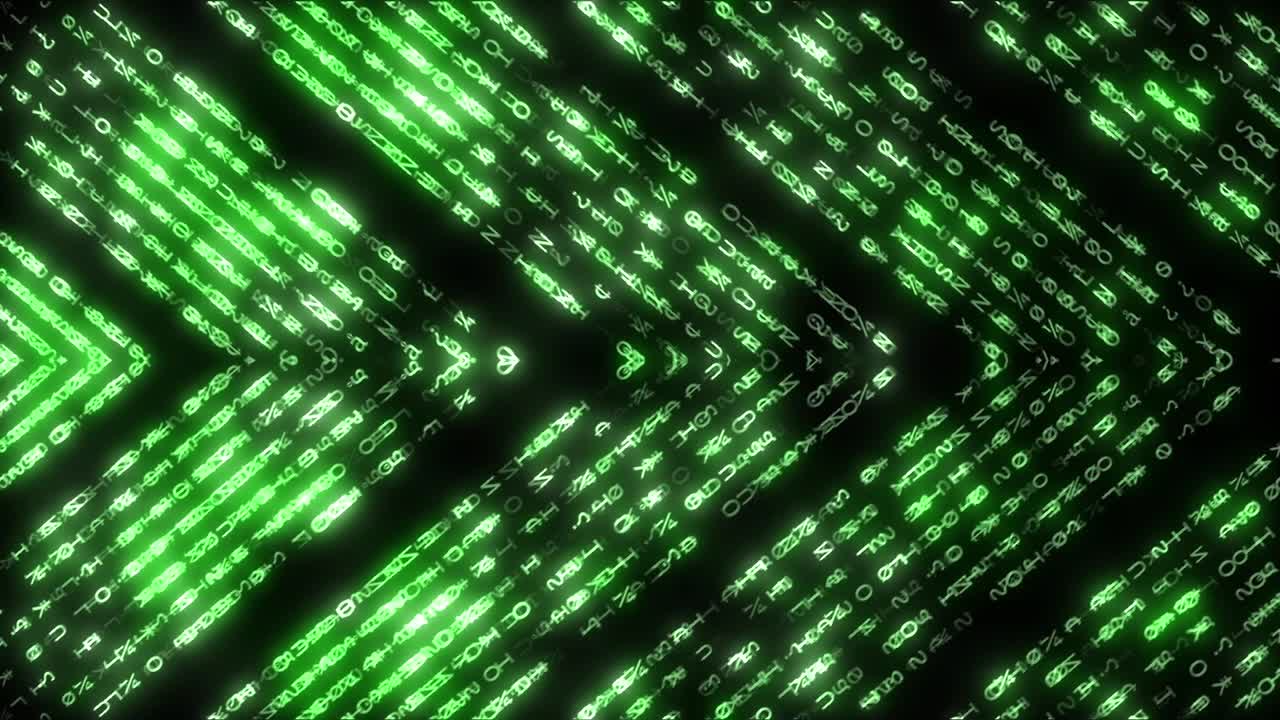 Abstract Glowing Green Code Background