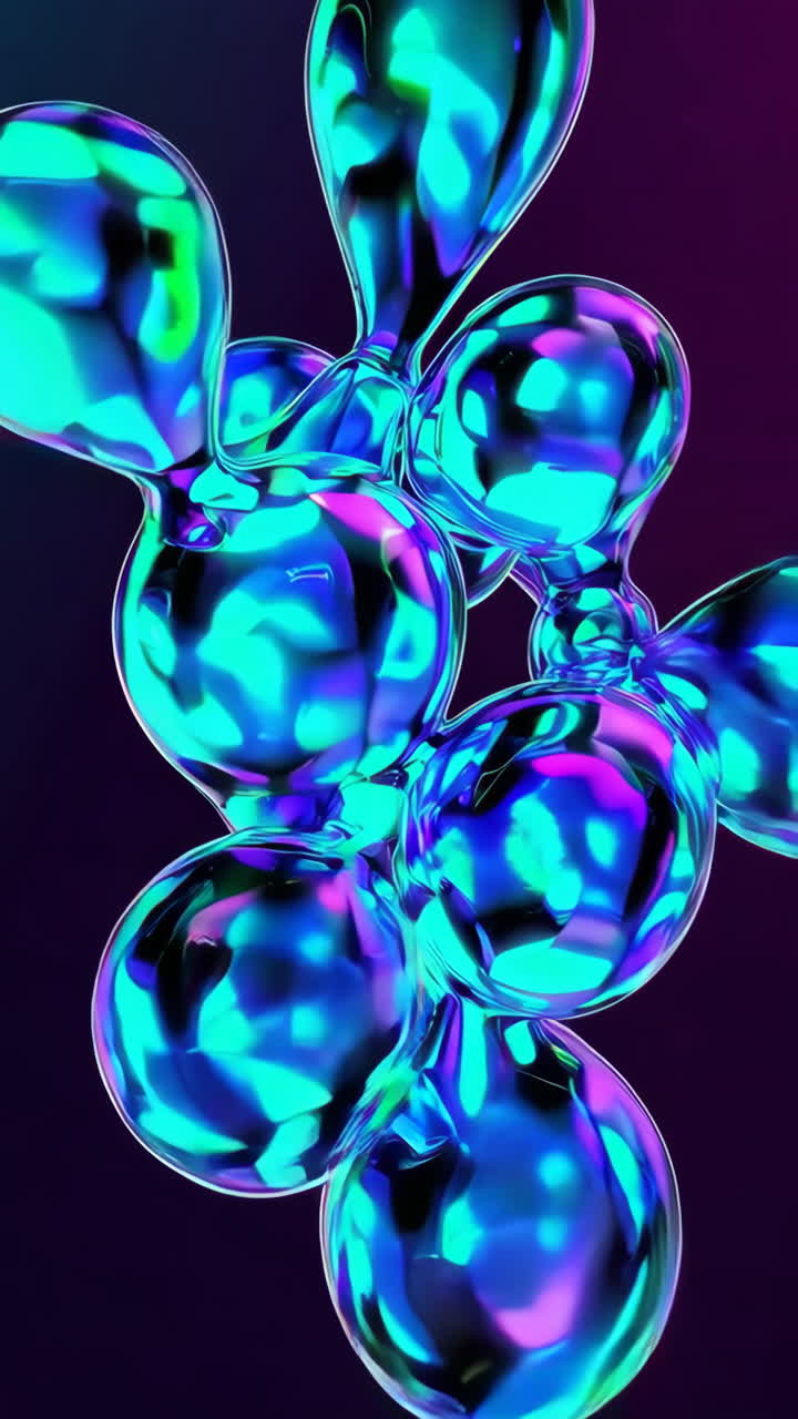 Arte astratta: forme fluide iridescenti e vibranti