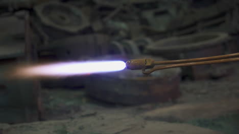 welding torch in action