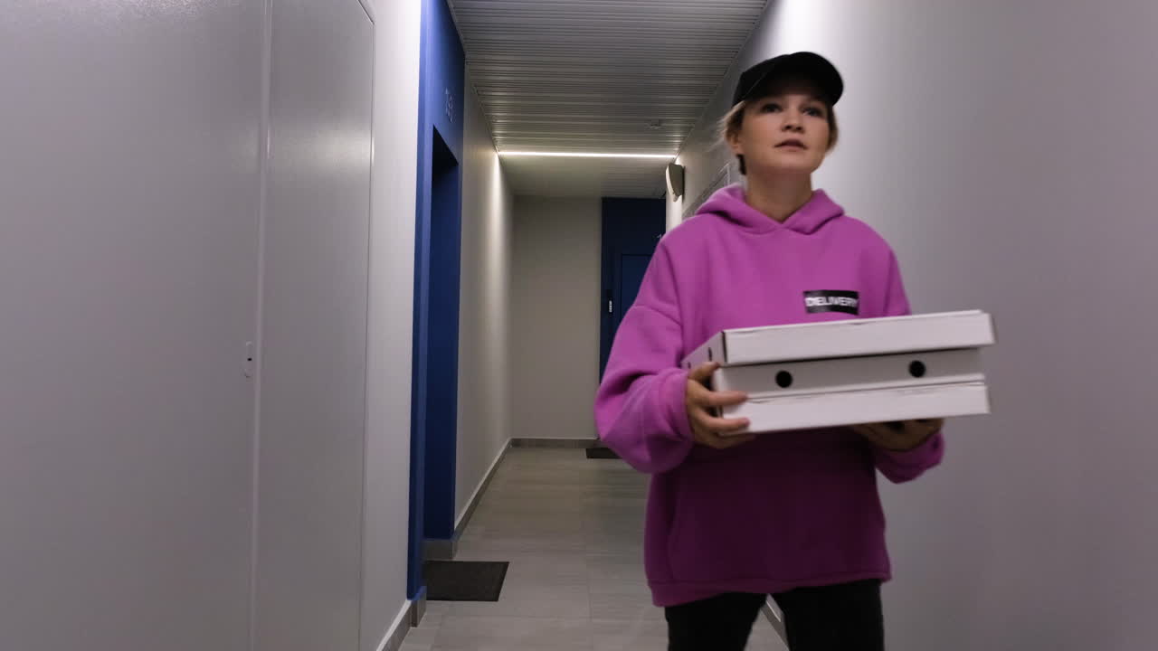 mujer con cajas de cartón