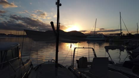 sunset in the port of alcudia