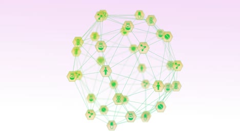 Animation-Der-Grünen-Welt-Der-Netzwerkverbindungen-Mit-Arzneimittelsymbolen