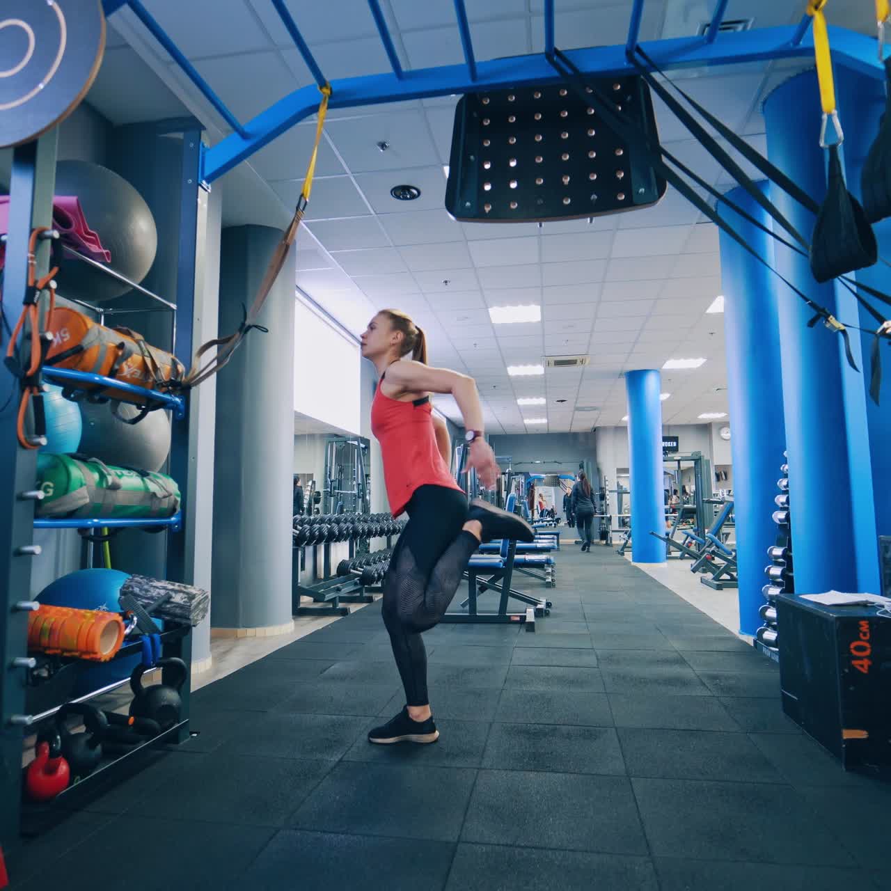 Beautiful woman working out in gym