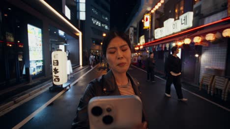 night street selfie in japan