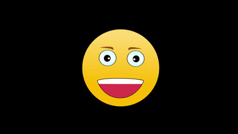 Gesicht-Mit-Smiley-Emoji,-Glückliches-Emotionssymbol,-Schleife,-Bewegungsgrafik,-Video,-Transparenter-Hintergrund-Mit-Alphakanal