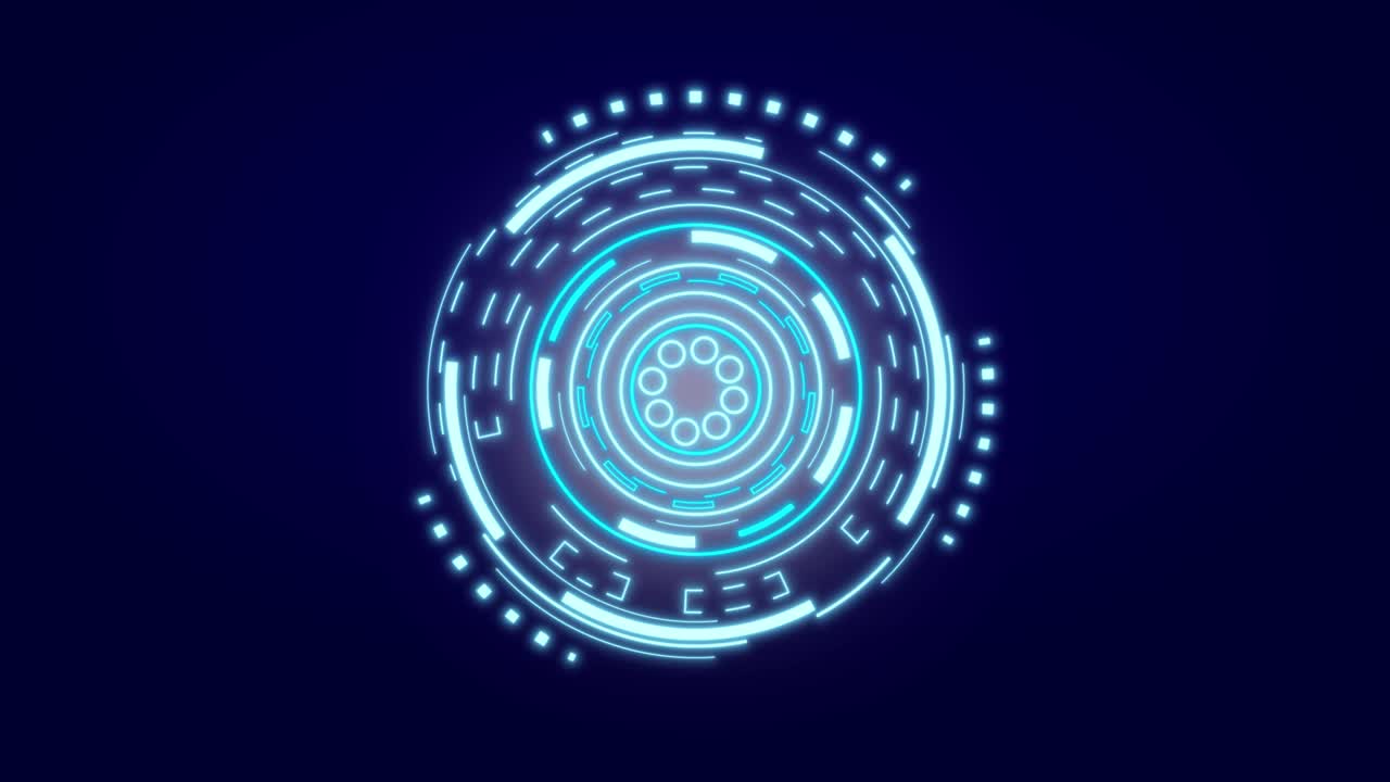 HUD Sci-fi Futuristic Display. Blue Hologram Button. Future Network Technology. Virtual Reality Technology Concept. 4K