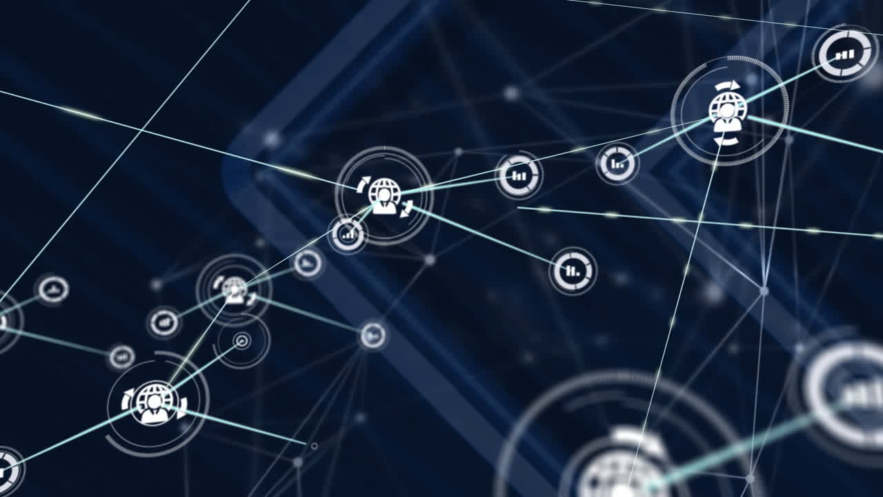 Animation of network of connections with icons