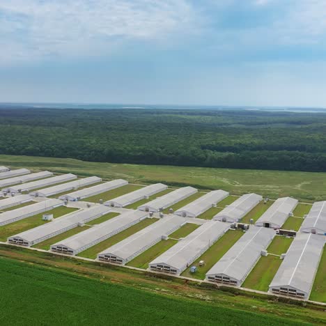 view of poultry houses in fields
