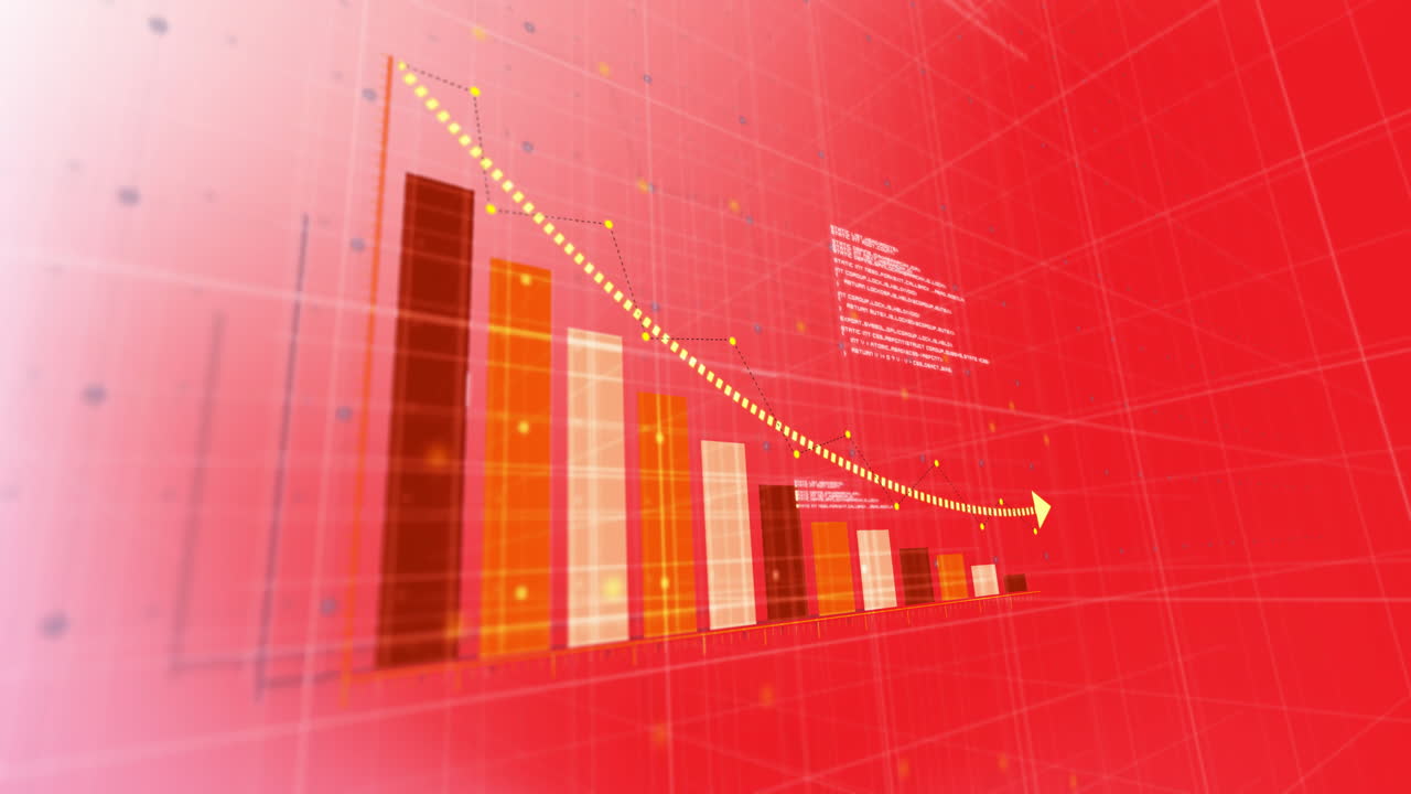 은 바탕에 금융 데이터 처리 및 통계의 애니메이션
