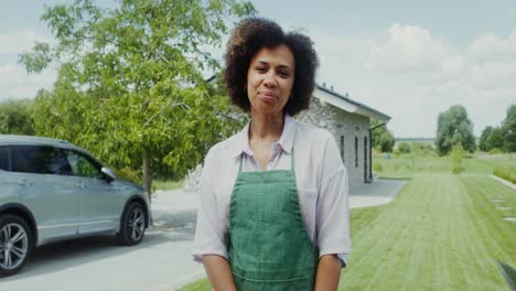 woman gardening in her yard