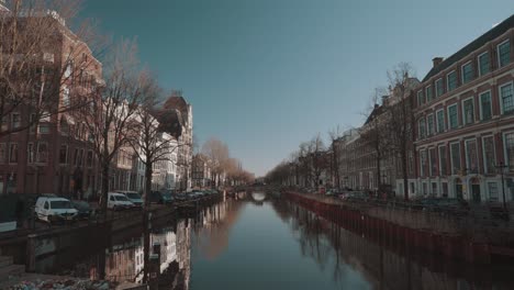 Canal cityscape with reflections