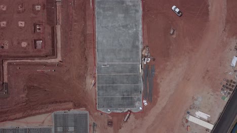 Drone-shot-at-200ft-over-construction-building-foundation-for-a-Data-Center