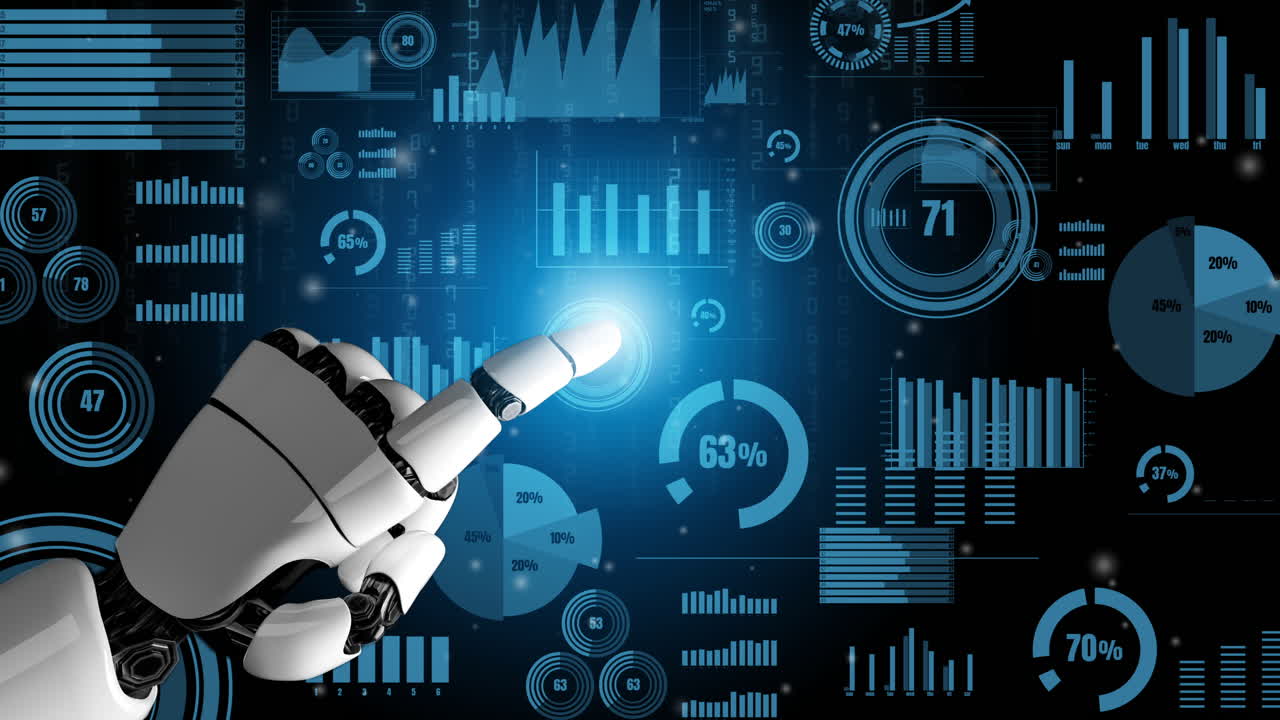 Futuristic robot artificial intelligence revolutionary AI technology concept