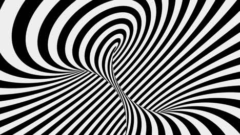 optical illusion black and white spiral abstract illustration. 4k