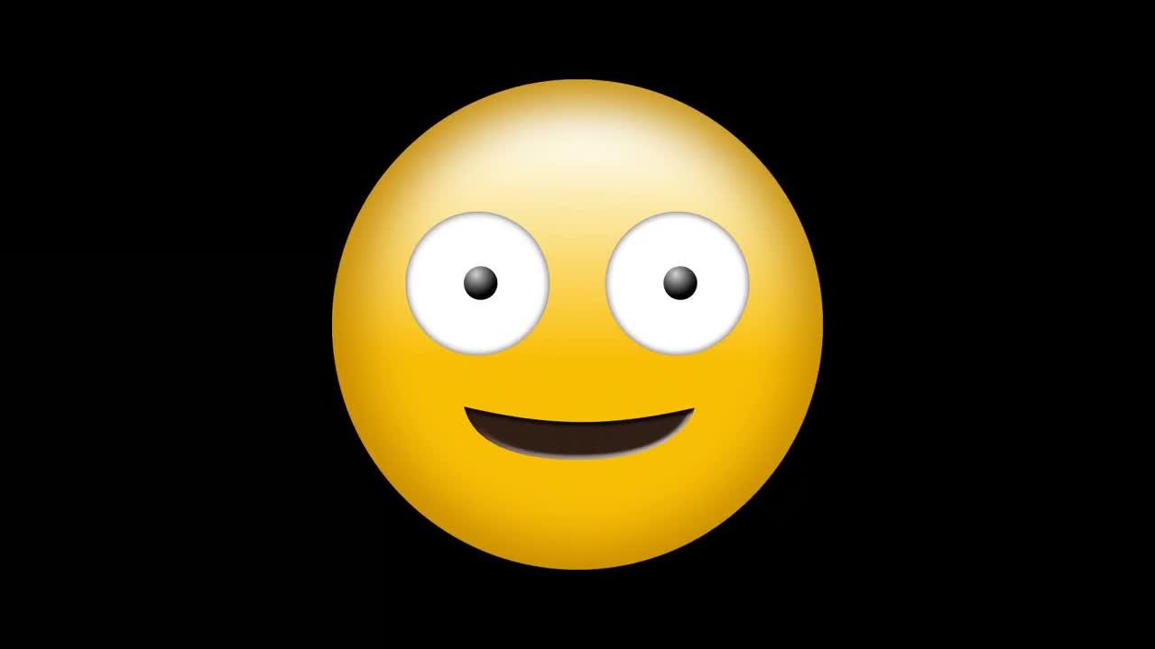 Digital generated video of happy emoji