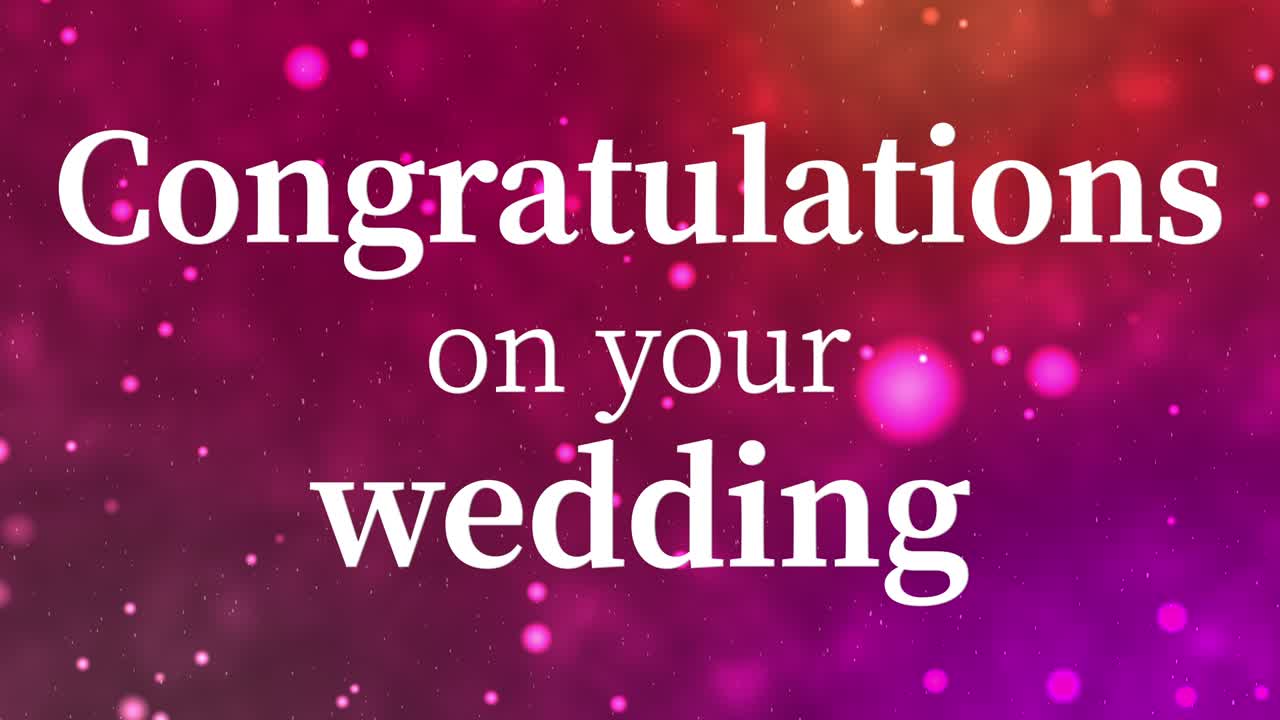 Congratulations on your wedding message text animation motion graphics
