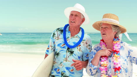 senior couple talking