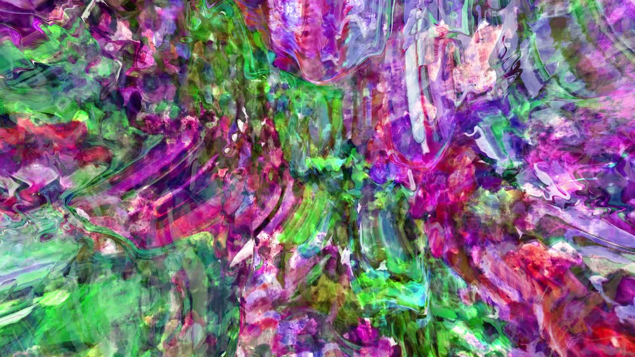 animación abstractamente colorida con un fondo líquido multicolor.