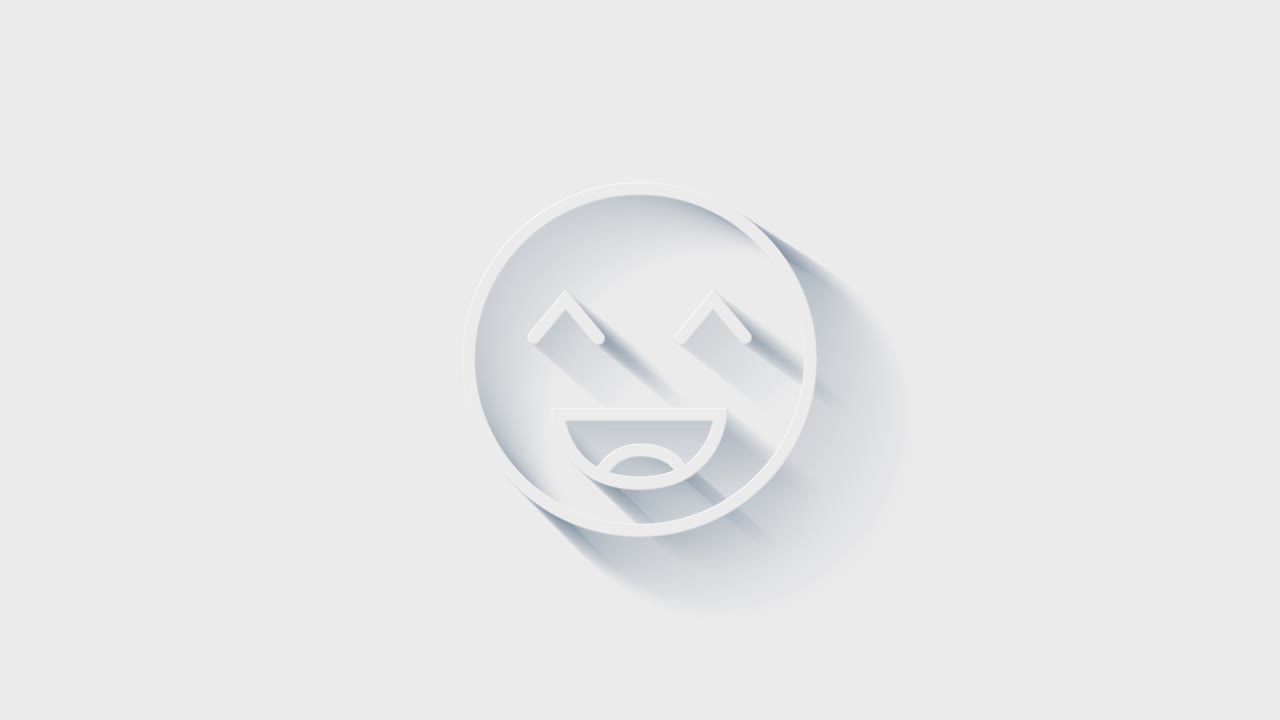 White line Smile face icon isolated with long shadow. Smiling emoticon. Happy smiley chat symbol.
