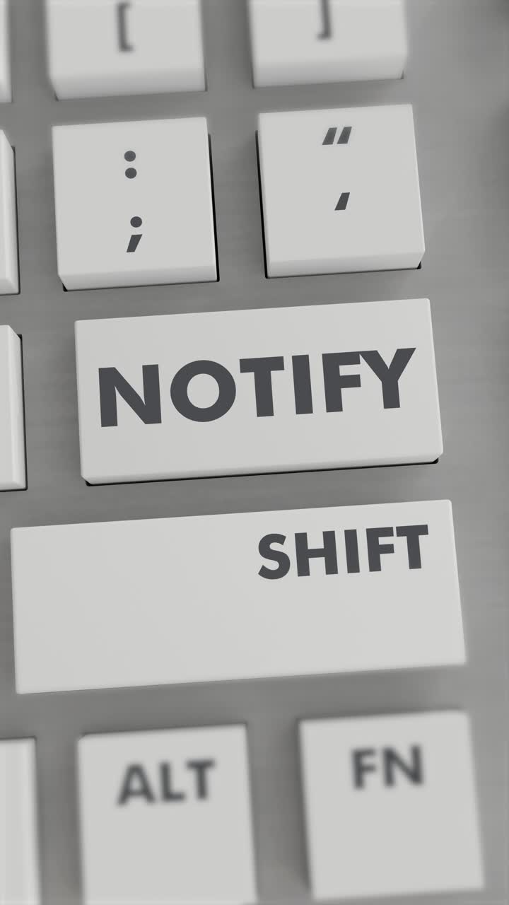 video vertical de notificación al presionar el botón en el teclado