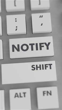 notify button pressing on keyboard vertical video